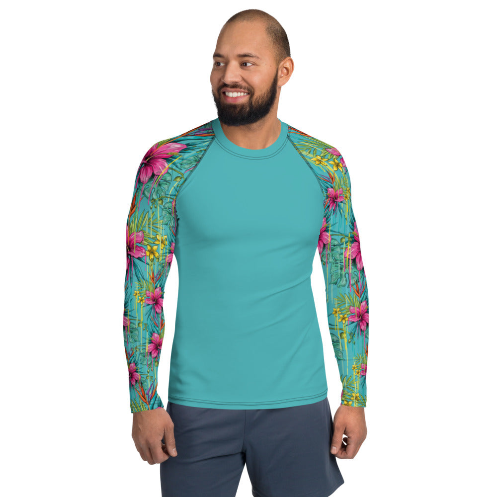 SLEEVETAT - Floral Rash Guard (Viking Blue)