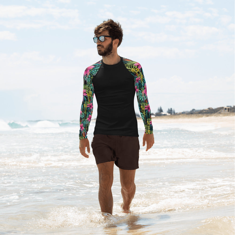 SLEEVETAT - Floral Rash Guard (Black)