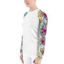 Load image into Gallery viewer, SLEEVETAT - Floral Rash Guard (Women&#39;s White)
